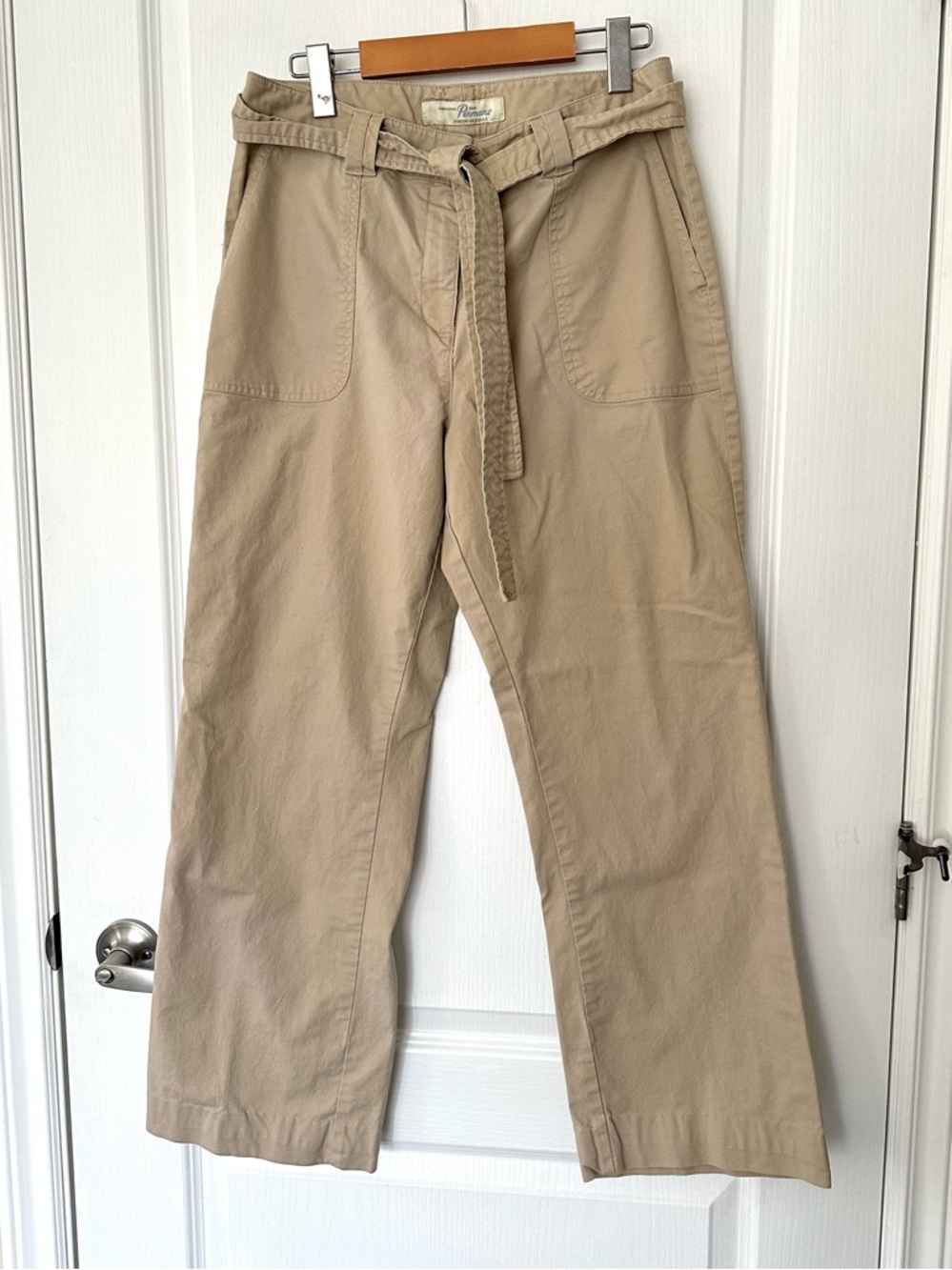 High Rise Waist Khaki Tan Belted Wide Leg Gorpcore Boho Cargo Pants Casual Chic